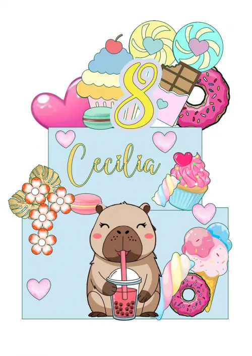 Topo de bolo Capivara