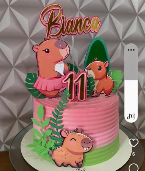 Topo de bolo Capivara