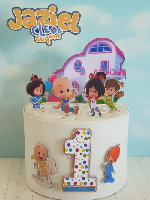 Topo de Bolo Cléo e Cuquin