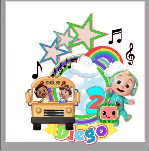 Topo de Bolo Cocomelon