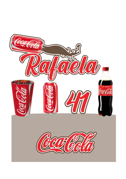 Topo de Bolo Coca Cola