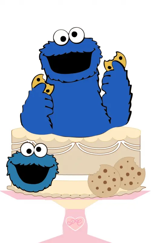 Topo de Bolo Cookie Monster