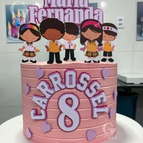 Topo de Bolo Novela Carrossel