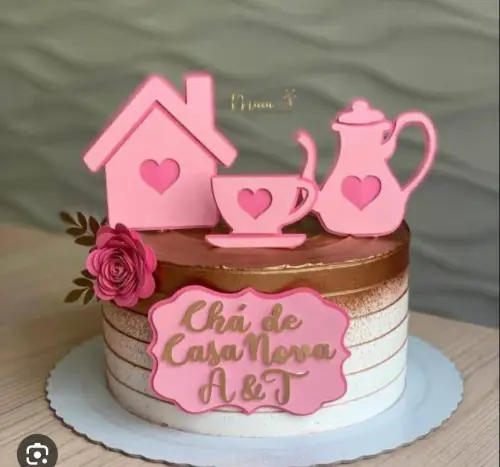 Topo de Bolo Chá de casa nova