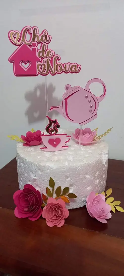 Topo de Bolo Chá de casa nova