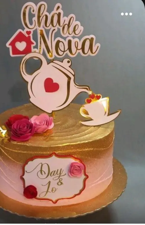 Topo de Bolo Chá de casa nova