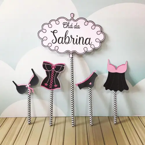 Topo de Bolo Chá de Lingerie