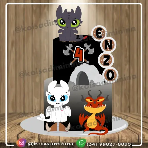 Topo de Bolo Como treinar seu dragao