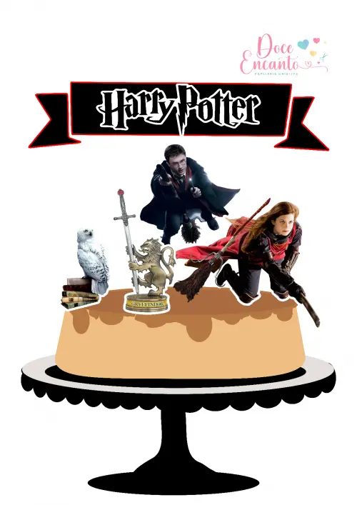 Topo de Bolo harry Potter
