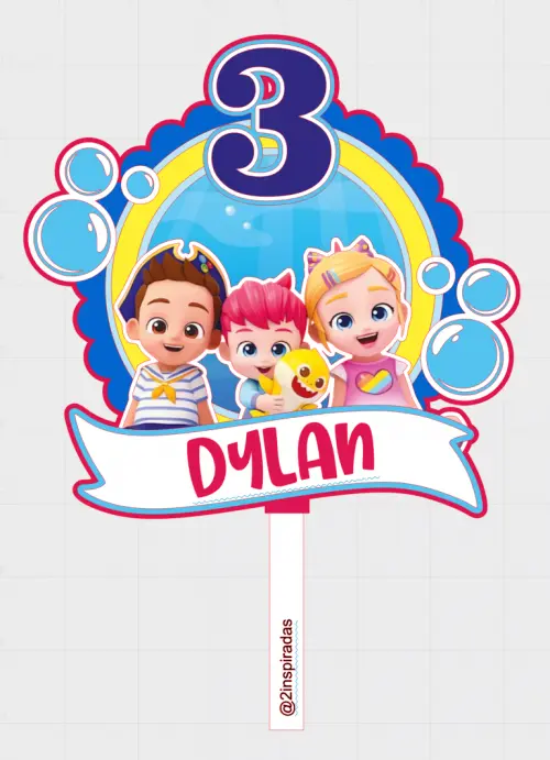 Topo de bolo bebe Finn