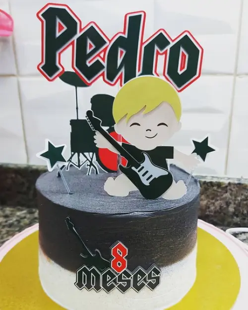 Topo de bolo Rock