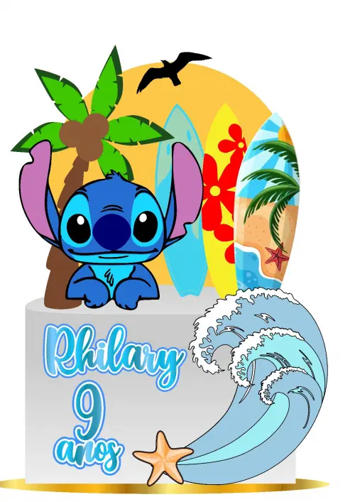 Topo de bolo Stitch