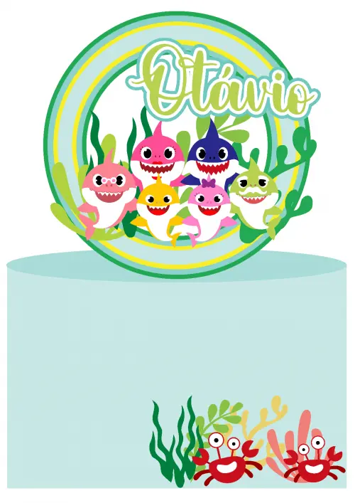 Topo de bolo Baby Shark