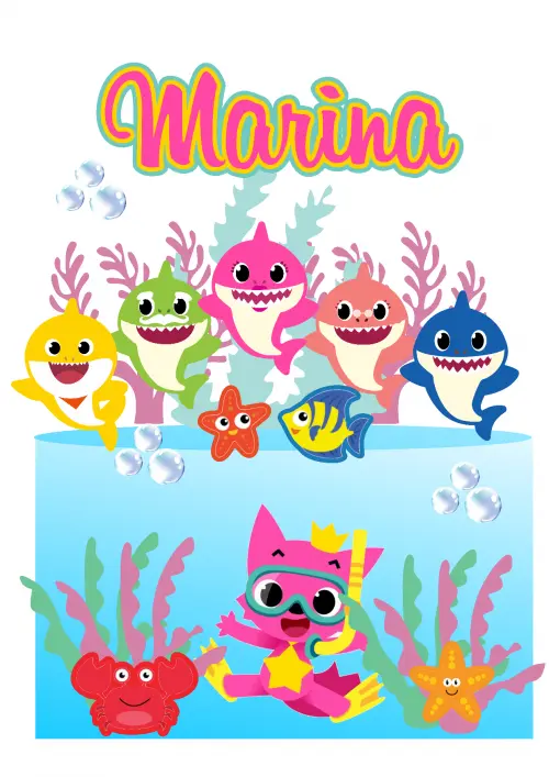 Topo de bolo Baby Shark