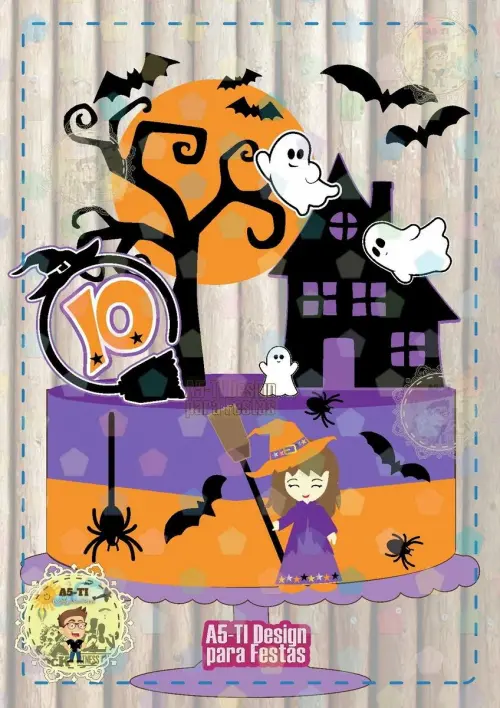 Topo de Bolo Halloween