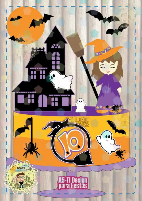 Topo de Bolo Halloween