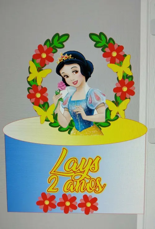Topo de Bolo Branca de Neve