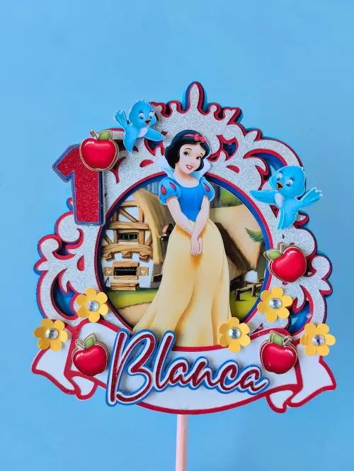 Topo de Bolo Branca de Neve