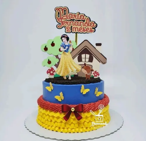 Topo de Bolo Branca de Neve