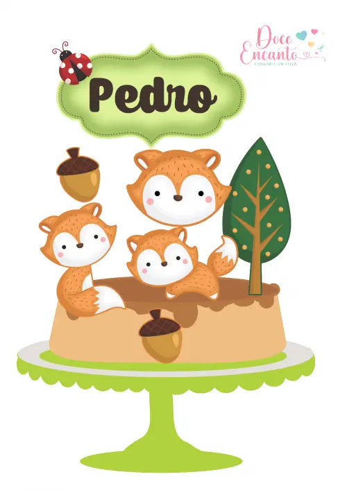 Topo de bolo Bosque