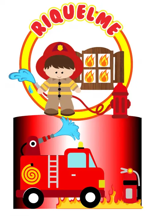 Topo de bolo Bombeiro