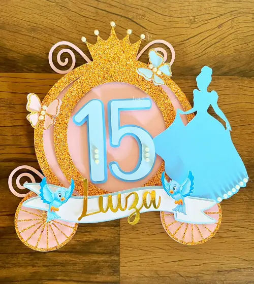 Topo de bolo Cinderela