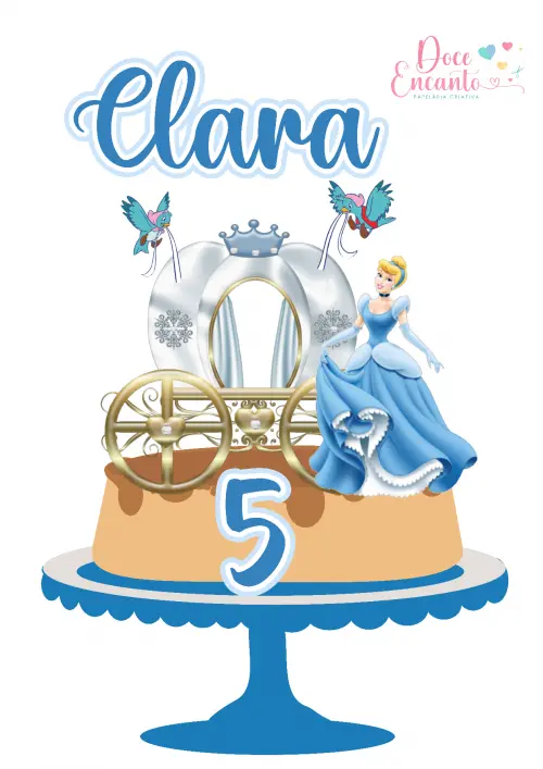 Topo de bolo Cinderela
