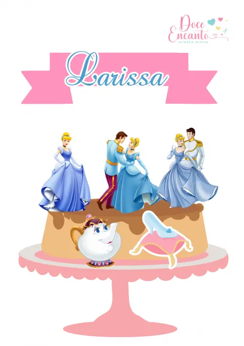 Topo de bolo Cinderela