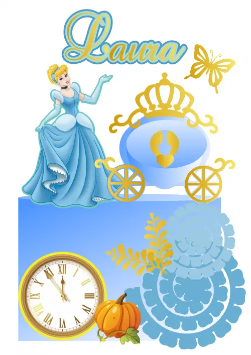 Topo de bolo Cinderela