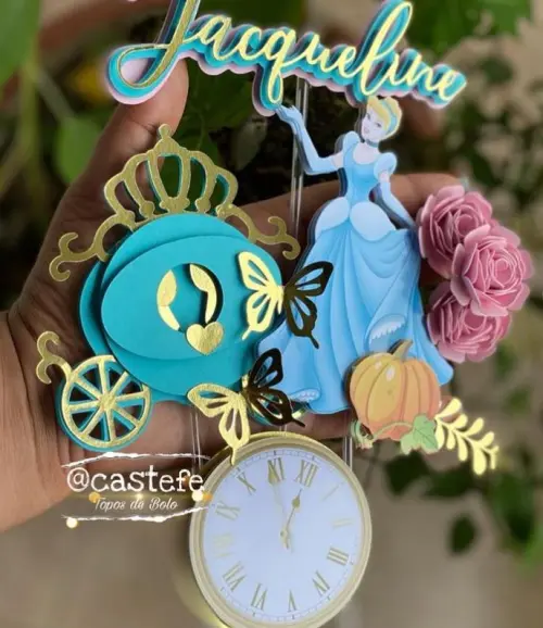 Topo de bolo Cinderela