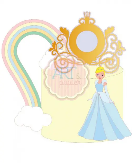 Topo de bolo Cinderela