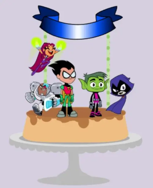 Topo de Bolo Teen Titans