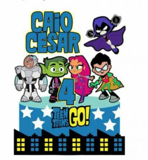 Topo de Bolo Teen Titans