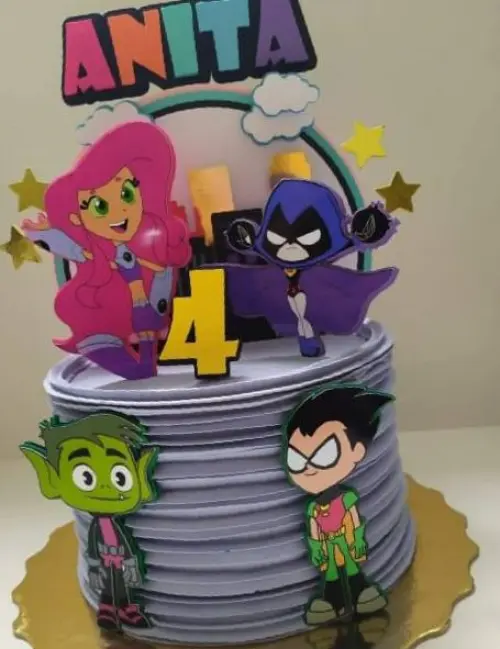 Topo de Bolo Teen Titans