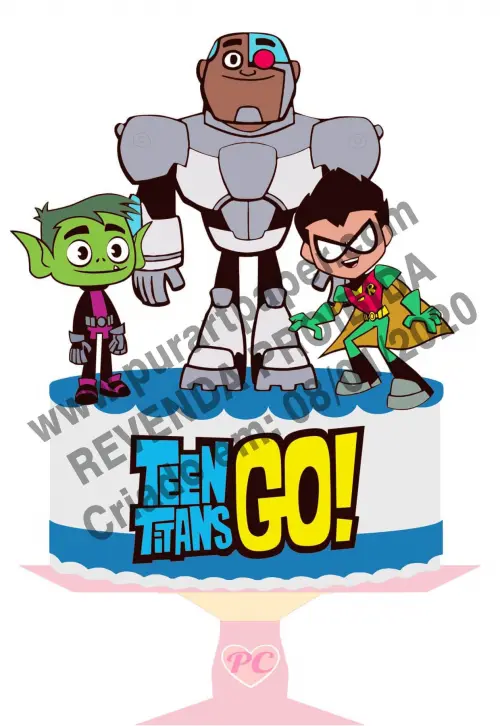Topo de Bolo Teen Titans