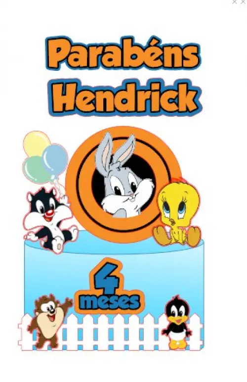 Topo de bolo Looney Tunes