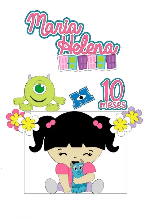 Topo de Bolo Monstros SA