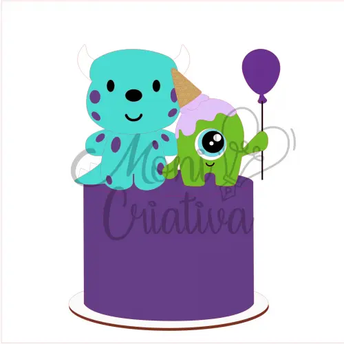 Topo de Bolo Monstros SA