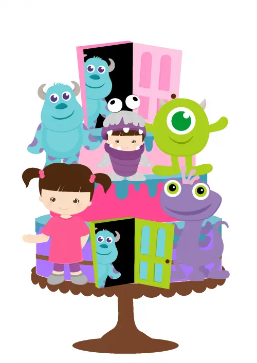 Topo de Bolo Monstros SA