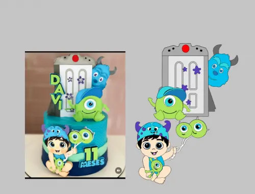 Topo de Bolo Monstros SA