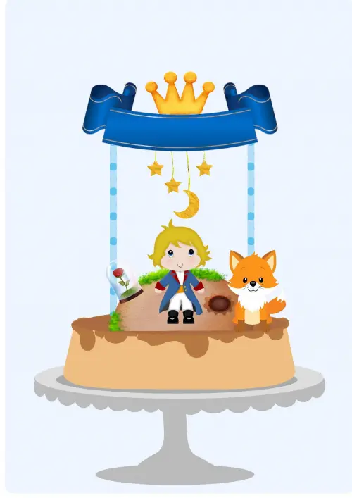 Topo de Bolo Pequeno Principe