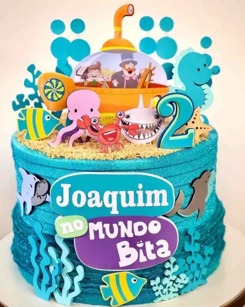 Topo de Bolo Mundo Bita