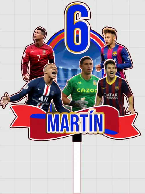 Topo de bolo Futebol