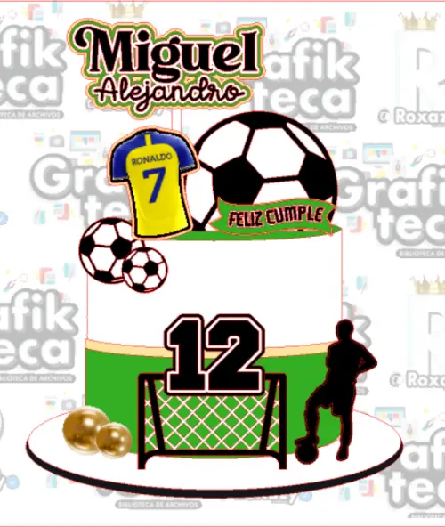 Topo de bolo Futebol