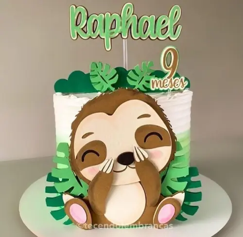 Topo de Bolo Bicho Preguiça