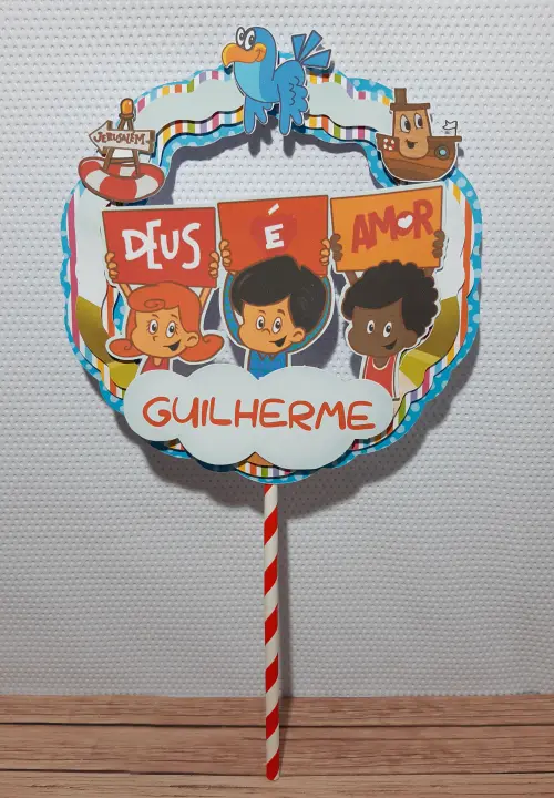 Topo de Bolo 3 Palavrinhas