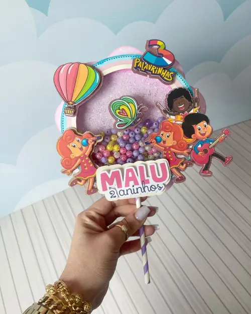 Topo de Bolo 3 Palavrinhas