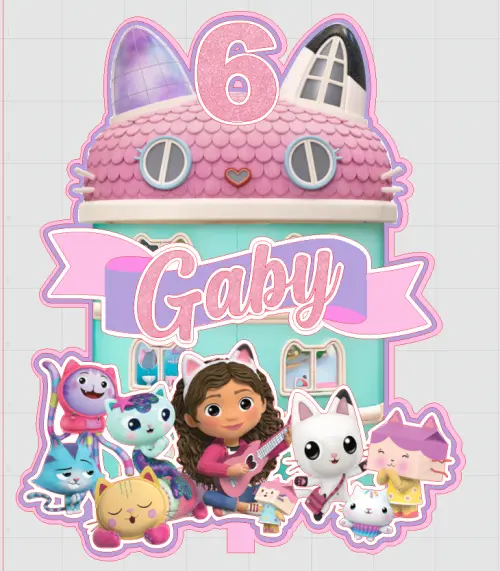 Topo de bolo A casa magica da gaby
