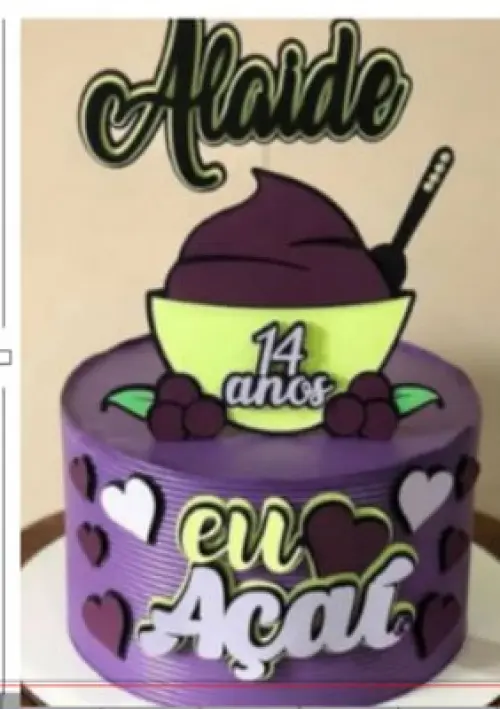 Topo de Bolo Açaí