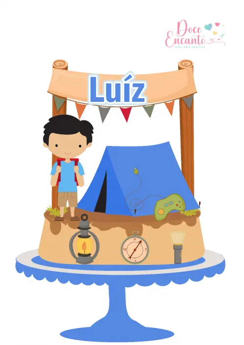 Topo de bolo Acampamento